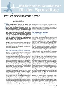 MEDIZINISCHES GRUNDWISSEN F�R DEN SPORTALLTAG: WAS IST EINE KINETISCHE KETTE?
