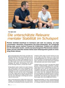 Auf diesem Bild sehen Sie das Produktbild f�r DIE UNTERSCH�TZTE RELEVANZ MENTALER STABILIT�T IM SCHULSPORT