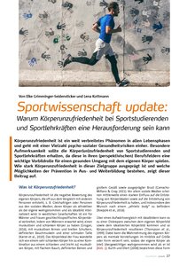 Auf diesem Bild sehen Sie das Produktbild f�r SPORTWISSENSCHAFT UPDATE: WARUM K�PERUNZUFRIEDENHEIT EINE HERAUSFORDERUNG SEIN KANN