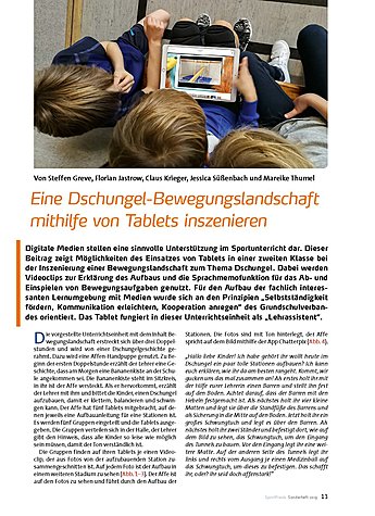 EINE DSCHUNGEL- BEWEGUNGSLANDSCHAFT MITHILFE VON TABLETS INSZENIEREN