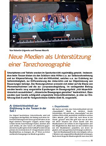 NEUE MEDIEN ALS UNTERSTTZUNG EINER TANZCHOREOGRAPHIE