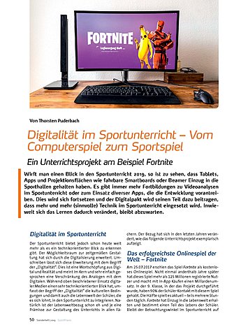 DIGITALITT IM SPORTUNTERRICHT VOM COMPUTERSPIEL ZUM SPORTSPIEL