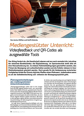 MEDIENGESTTZTER UNTERRICHT VIDEOFEEDBACK UND QR-CODES ALS AUSGEWHLTE TOOLS