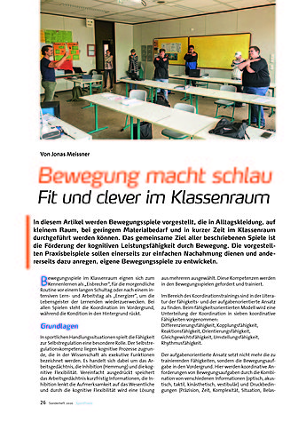 BEWEGUNG MACHT SCHLAU FIT UND CLEVER IM KLASSENRAUM