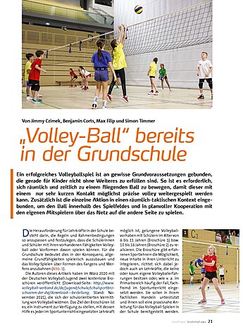 VOLLEY-BALL BEREITS IN DER GRUNDSCHULE