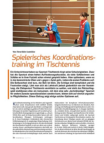 SPIELERISCHES KOORDINATIONS- TRAINING IM TISCHTENNIS