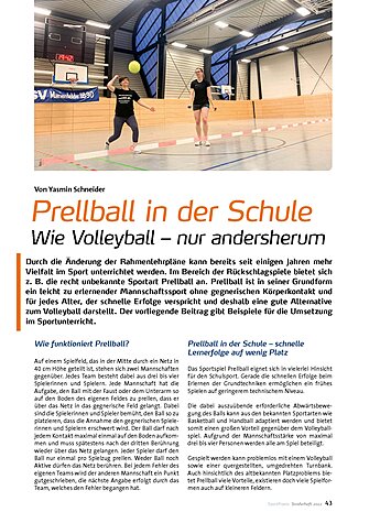 PRELLBALL IN DER SCHULE WIE VOLLEYBALL - NUR ANDERS- HERUM