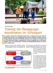 TRAINING DER BEWEGUNGS- KOORDINATION IM SCHULSPORT