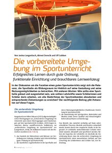 DIE VORBEREITETE UMGEBUNG IM SPORTUNTERRICHT