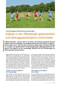 FUSSBALL IN DER MITTELSTUFE SPIELORIENTIERT UND BILDUNGS- PLANKONFORM UNTERRICHTEN